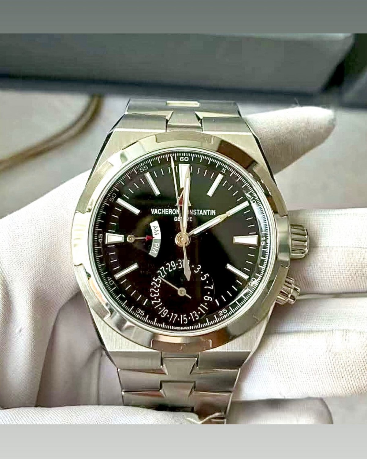 Vacheron Constantin Overseas Dual Time in stainless steel with a black dial